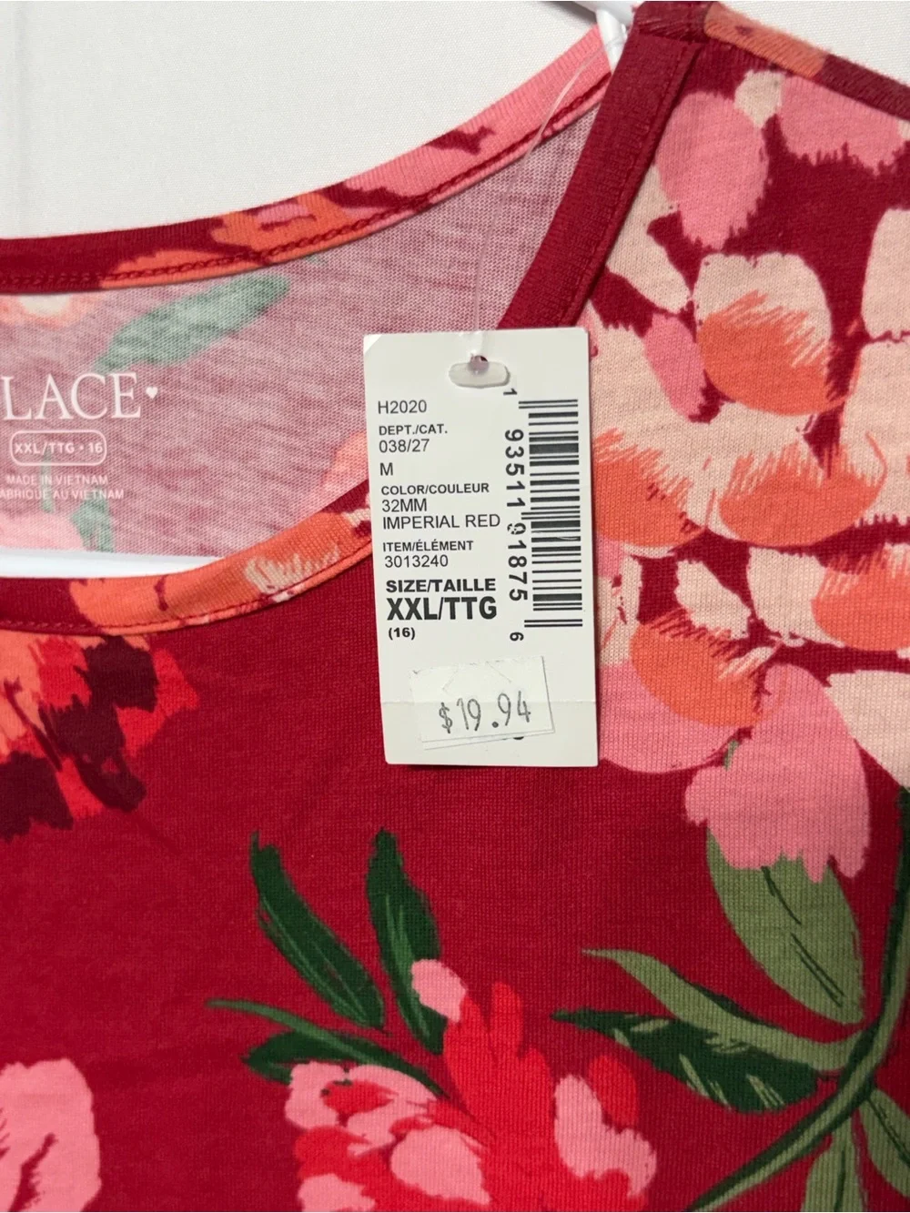 The Children's Place Red Floral Long-Sleeve Knit Dress